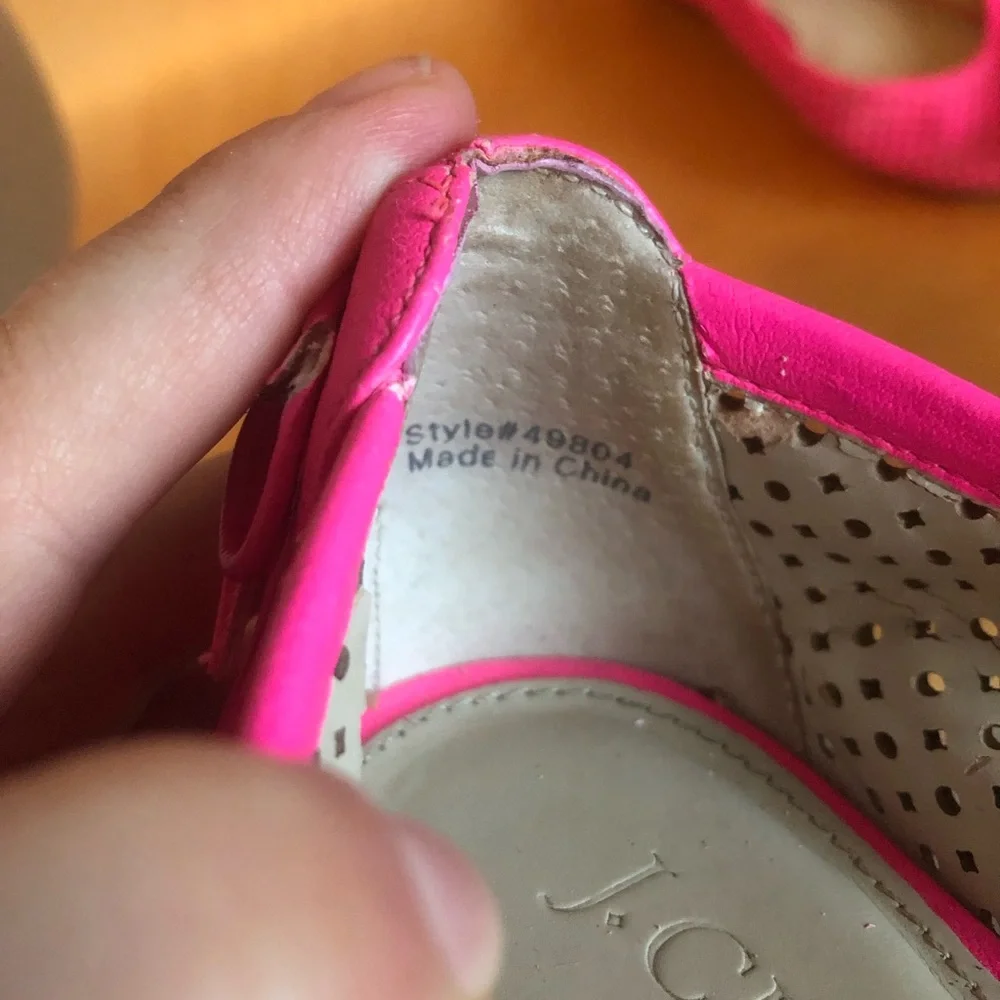 J. Crew Hot Pink Perforated Ballet Flats with Bow